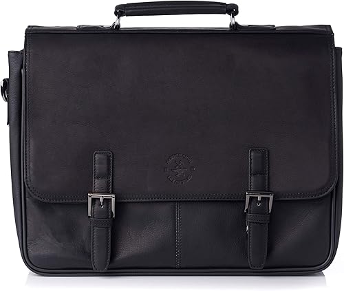 Hammer Anvil Pierce Colombian Vacquetta Leather 15.6" Maletín para portátil, Negro -