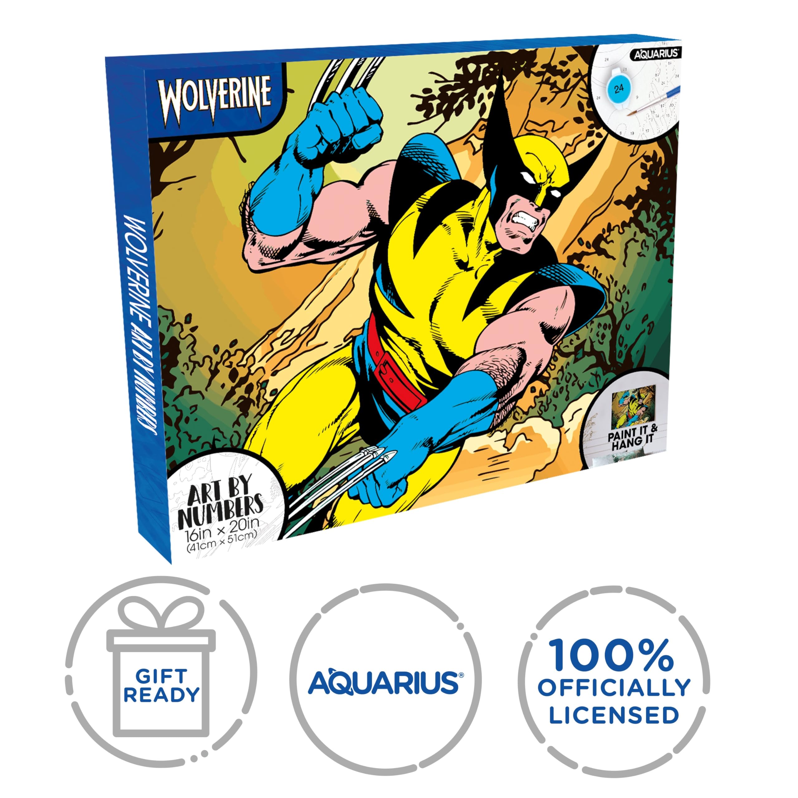 AQUARIUS Wolverine Art by Numbers Art by Numbers – Malen nach Zahlen mit Marvel-Deadpool-Motiv, Malen nach Zahlen für Erwachsene und Kinder, Malset zum Selbermachen für Anfänger, offizielles