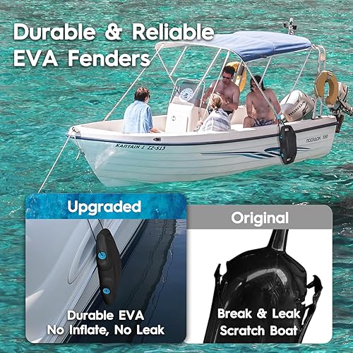 Vista 42 de Guardabarros de barco fácil de instalar para acoplamiento, guardabarros ideal para pontón, bajo, moto acuática y barcos de pesca Gris