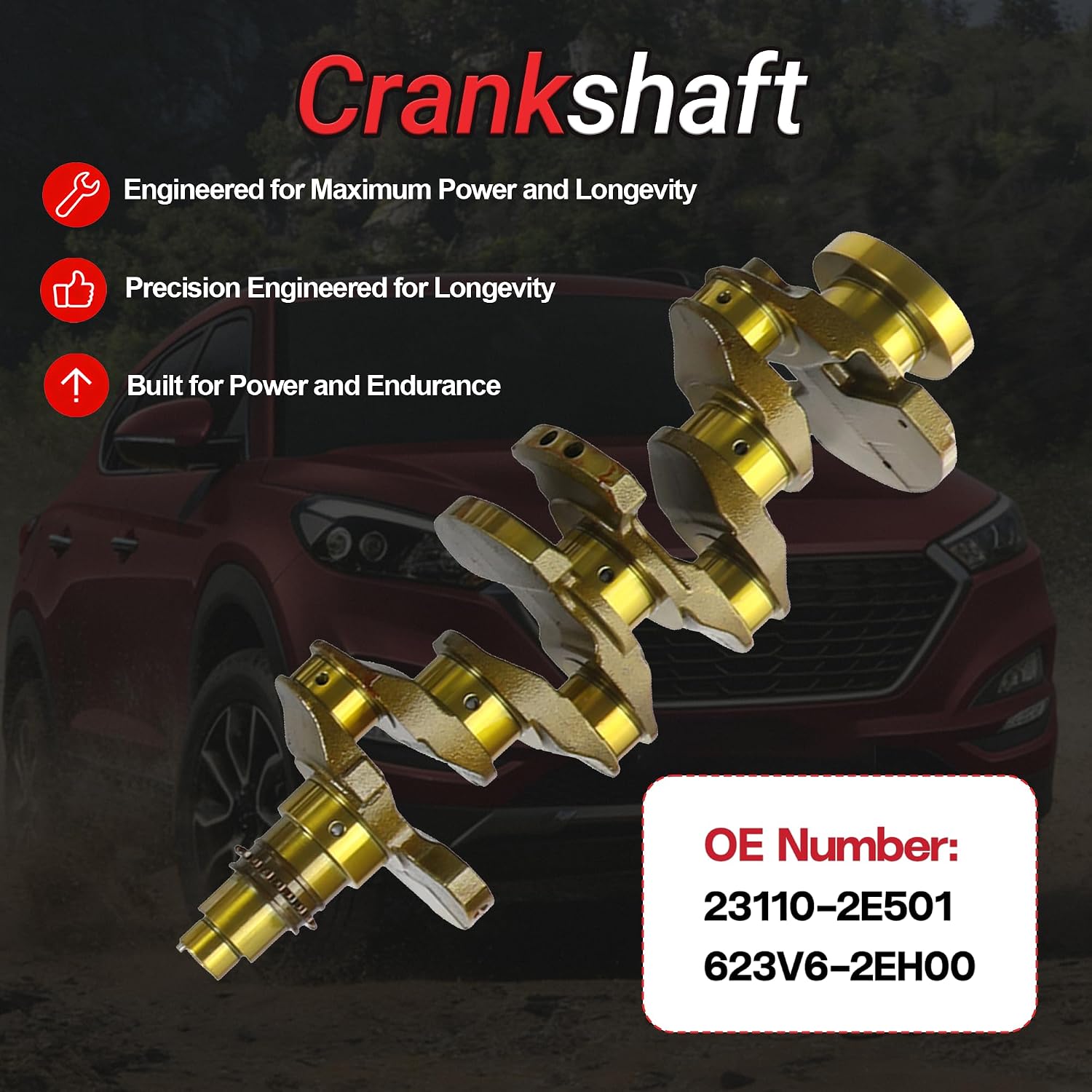 G4NA 2.0 Overhaul Rebuild Kit wtih Crankshaft & Timing Chain Set & Piston & Con-Rod Kit Fit For Hyundai Tucson Elantra Mistra Sonata Creta Kia Forte Soul Optima 2.0L 2014-2019 Replace#23110-2E501