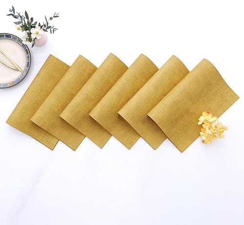 Miniatura 7 de Homaxy Juego de 6 manteles individuales de piel sintética resistentes al calor para mesa de comedor, impermeables, lavables, lavables, fáciles de