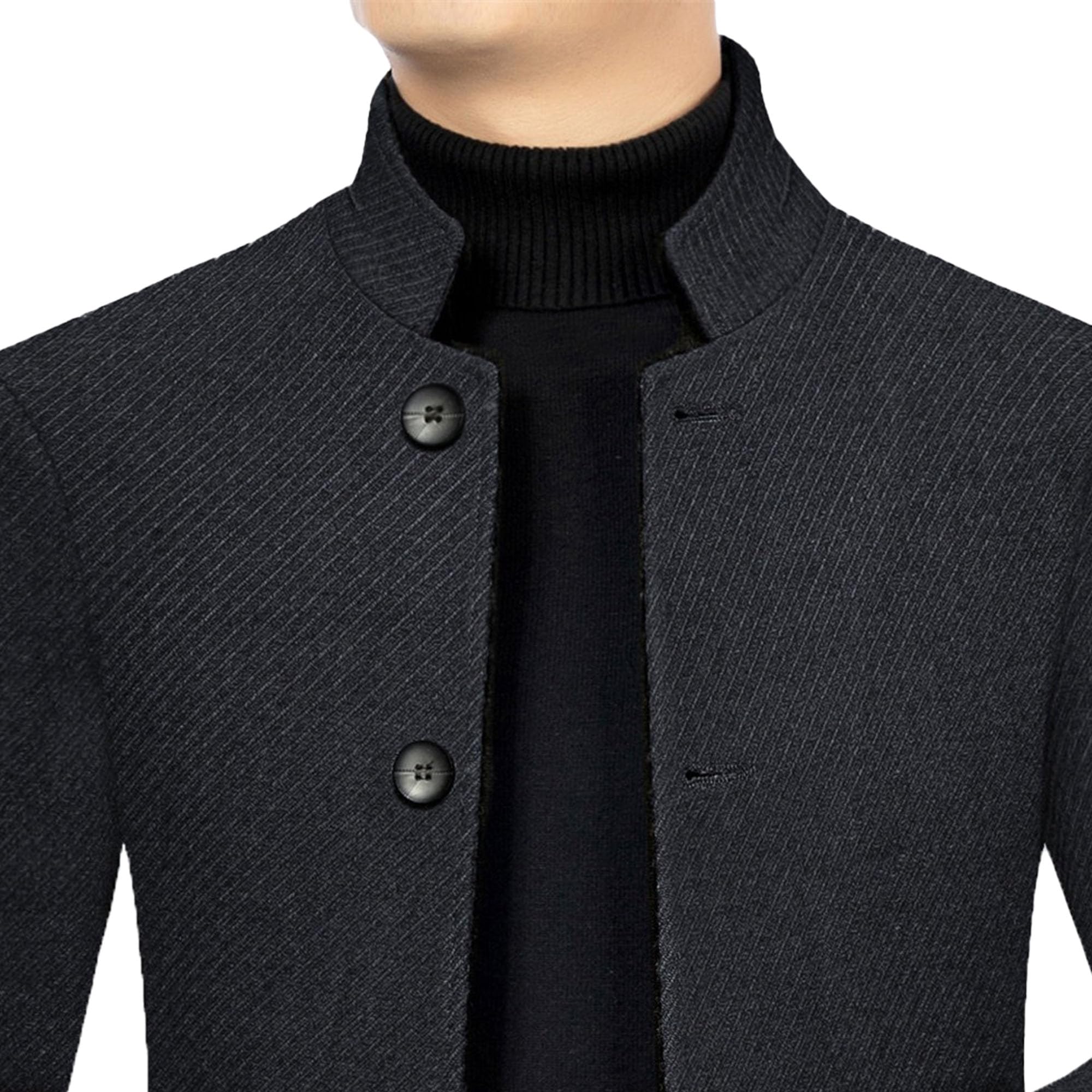 JEShifangjiusu Giacca classica da uomo con colletto alla coreana, slim fit, tunica cinese, con bottoni, colletto alla coreana, cappotti sportivi