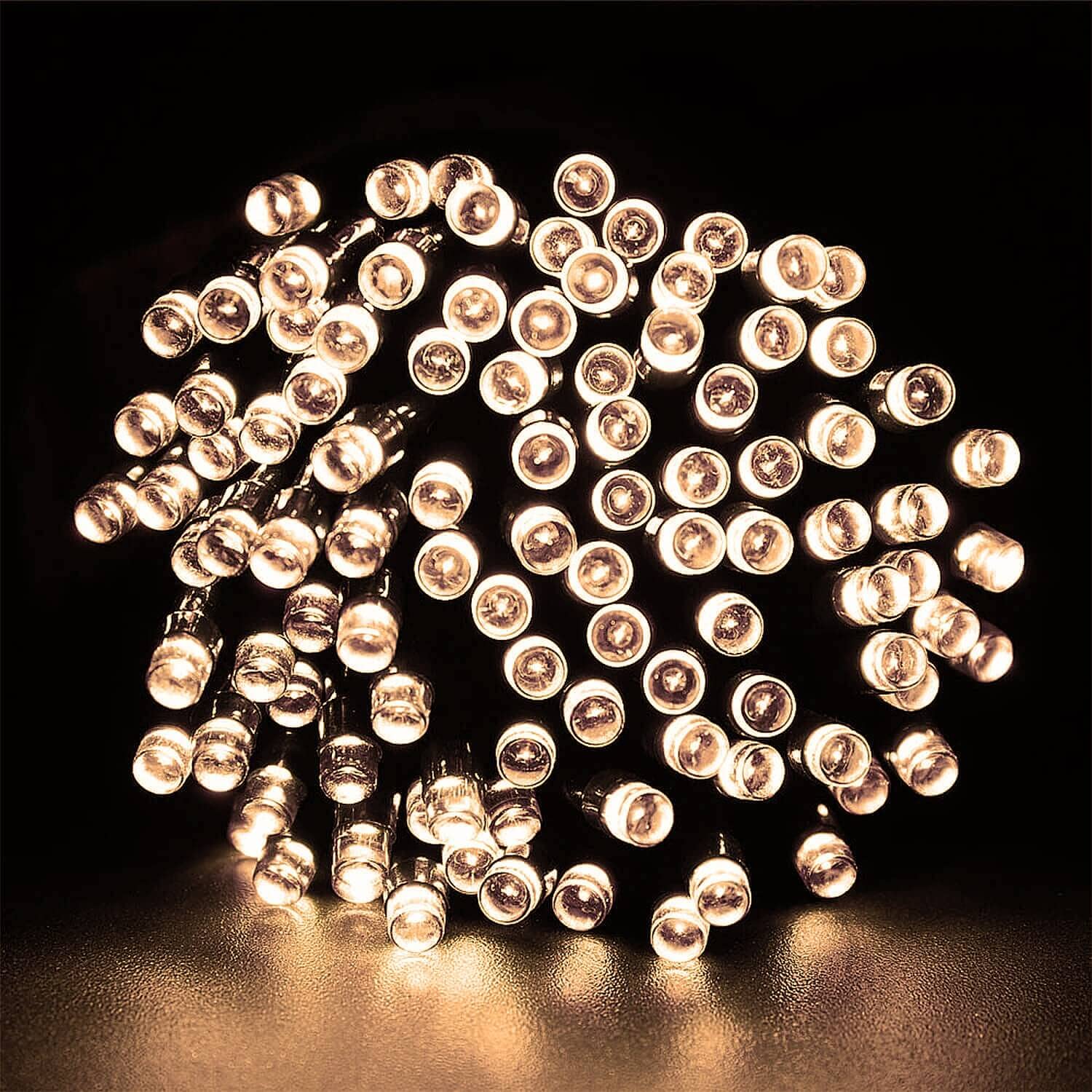 Coopers of Stortford - 100 LED Solar String Lights Warm White 11.9m - Outdoor Garden Fairy Lights with 8 Lighting Modes Weather Resistant