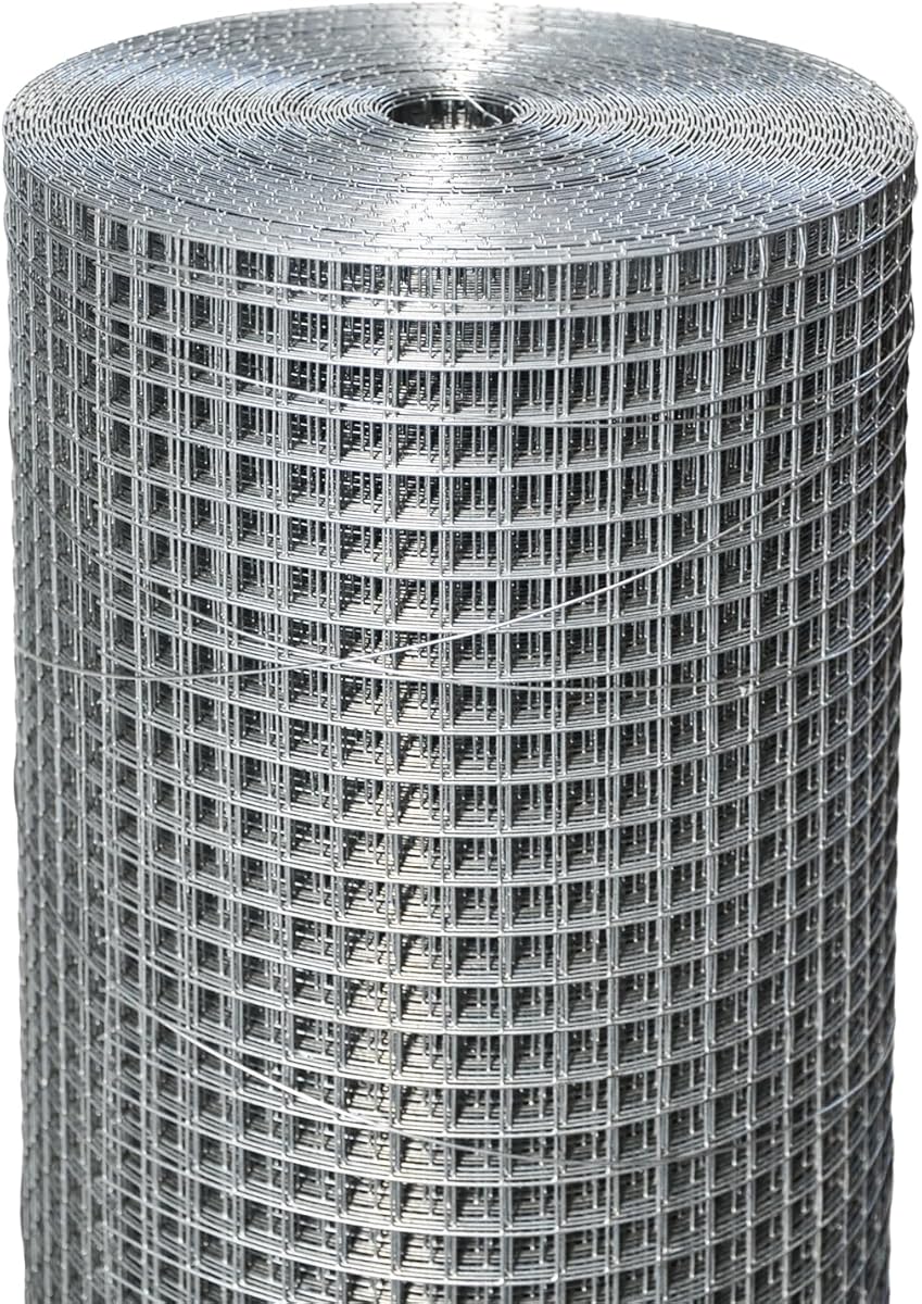 KANERS1/2 inch Hardware Cloth 36inchx100ft 19 Gauge, Galvanized Welded Wire Fencing Chicken Wire Mesh Plant Supports Poultry Roll Cage Wire Netting