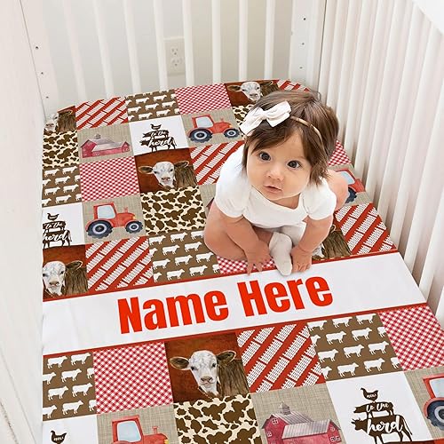 Miniatura 8 de Sábanas personalizadas para cuna de bebé con nombre, sábanas ajustadas personalizadas para cuna para bebés, juegos de ropa de cama de bebé, sábanas