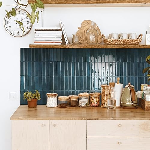 Miniatura 8 de SMART TILES Protector contra salpicaduras para despegar y pegar, 5 hojas de 11.43 x 9 pulgadas, adhesivo 3D para cocina, baño, azulejos de pared