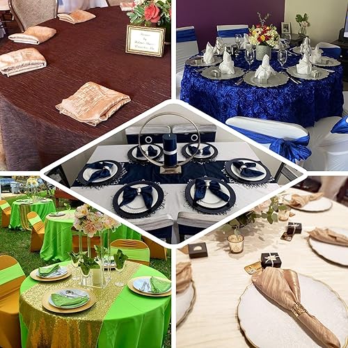 Miniatura 4 de Efavormart - Paquete de 5 servilletas de tafetán arrugado de acordeón dorado, brillo metálico impecable, perfectas para ceremonias de boda,