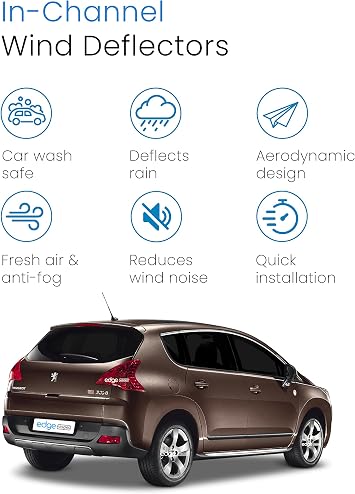 EdgeVisors Wind Deflectors for Peugeot MK1 Door MPV 5 Door MPV 4pc | 4pc Set, In-Channel Rain Guards & Accessories