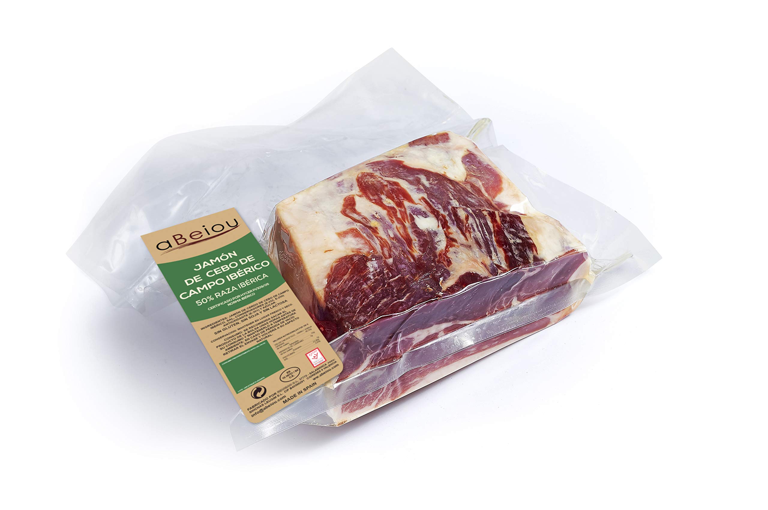 Prosciutto Iberico Campo Aperto Crudo Disossato 1 kg — Stagionatura +30 Mesi — Cert. Hycer — Guijuelo Spagnolo — Jamón Ibérico de Cebo de Campo — aBeiou