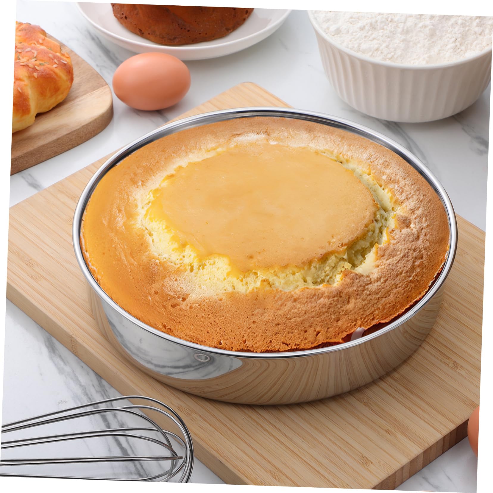 Gatuida Molde Fácil Limpieza 2 Piezas Redondo de Pasteles Acero Inoxidable para Distribución Uniforme del Calor y para Repostería
