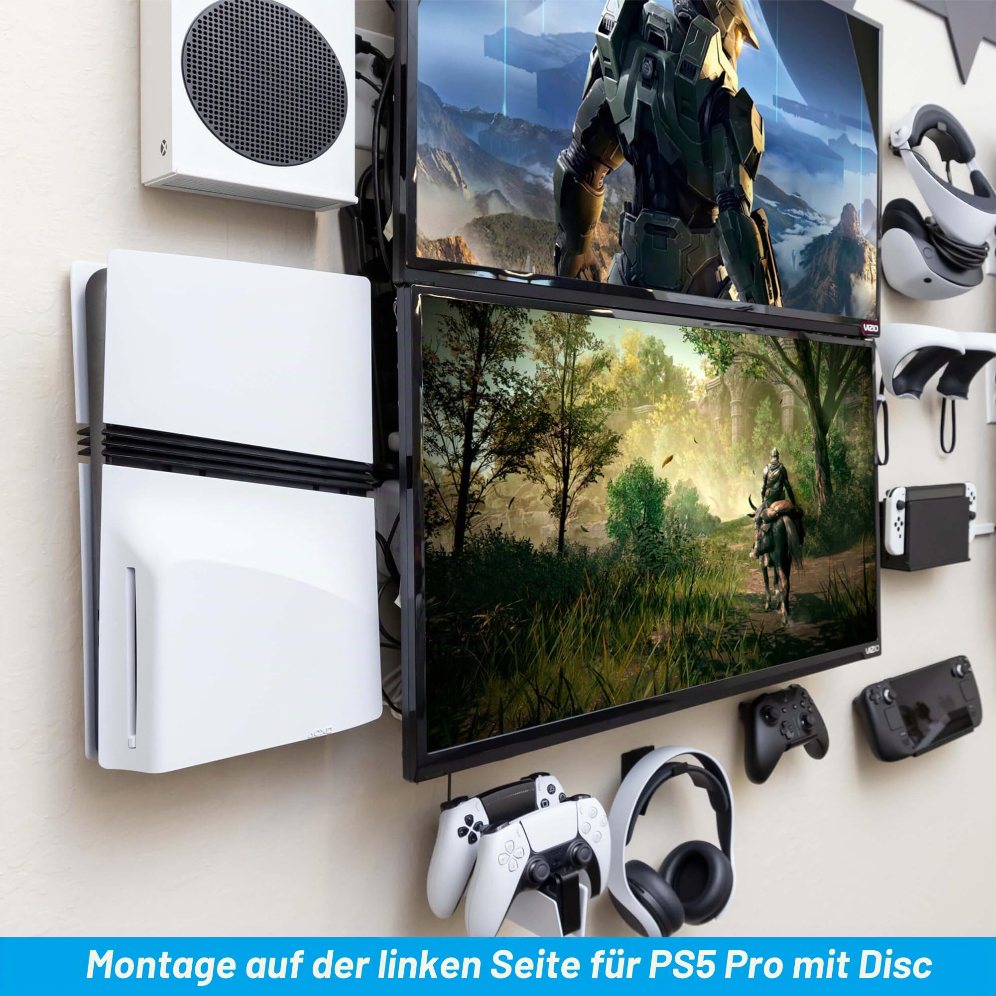 HIDEit PS5 Wandhalterung - Wandhalterung für Playstation 5 (Disc und Digital)