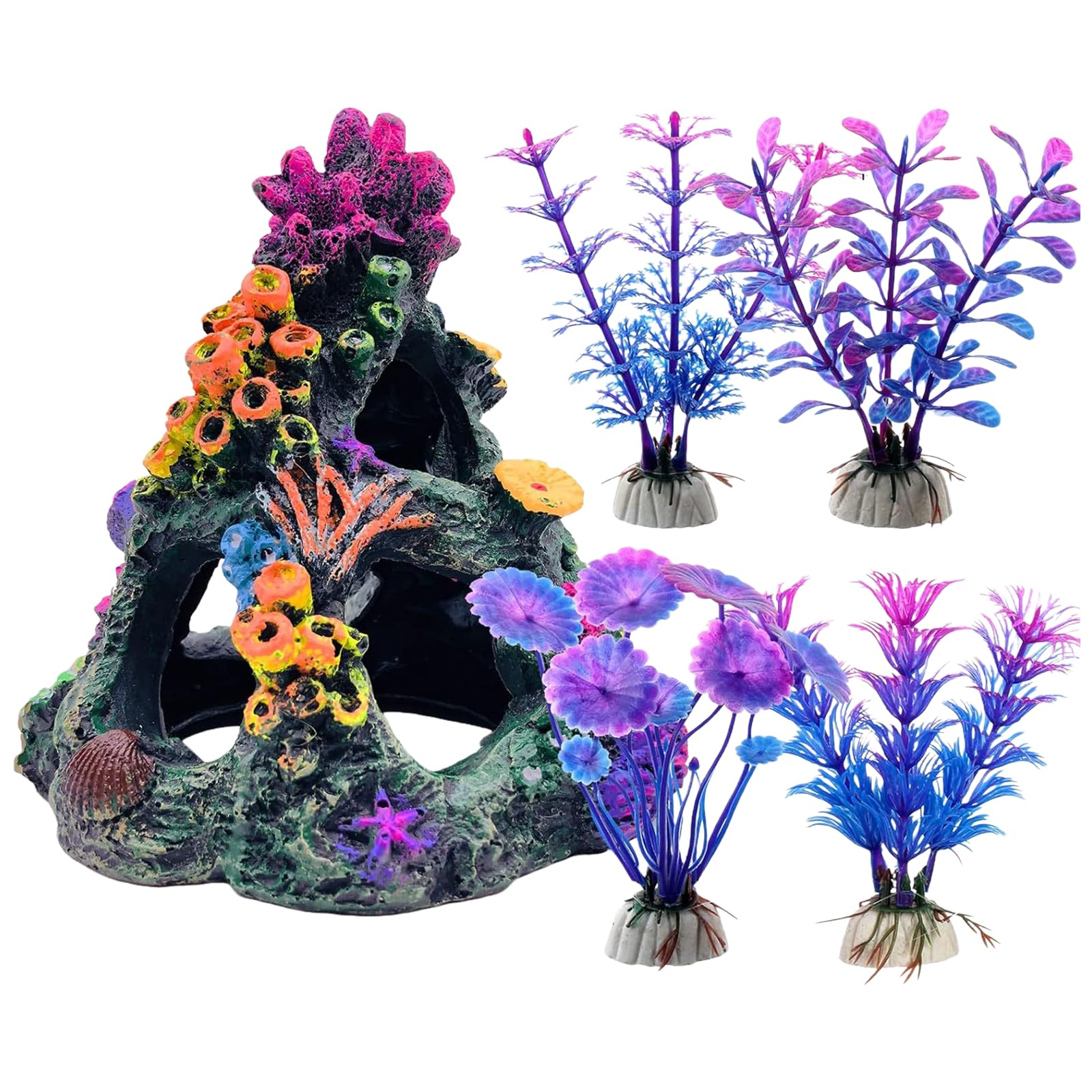 Msioytog Synthetic Resin Aquariums Decorations Safe Coralreef Statue Underwater Ornament for Home Fishtanks Landscape Synthetic Resin Aquariums Decors