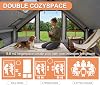 Inflatable Tents for Camping with Stove Jack, 4 Person Easy Setup Blow Up Tents for 4 Seasons Waterproof Inflatable Air Tent,Glamping Tent House