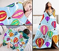 Vista 3 de Manta infantil de globo aerostático de dibujos animados de 40 x 50 pulgadas, manta de tiro de franela de felpa para niños y niñas, estampado