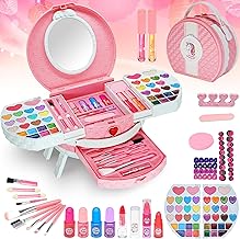 Makeup Toys for Girls - 66 Pcs Washable Makeup Kids Toys, Makeup Table Toys, Princess Gift for Girls, Birthday and Christmas for Girls 4-12 Years Old