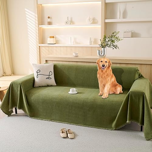 Funda de sofá 100% impermeable para sofá modular de 3 a 4 cojines, lavable, para perros, mascotas, protector de muebles para sala de estar con borla