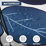 REZAYMRS Rideau de douche feuille bleue avec 12 Crochets, 72''x72'' imperméable Tissu de polyester Rideaux de douche pour salle de bain, Peignes Peées Rideau Hôtel, Lavable en machine, sécheuse rapide