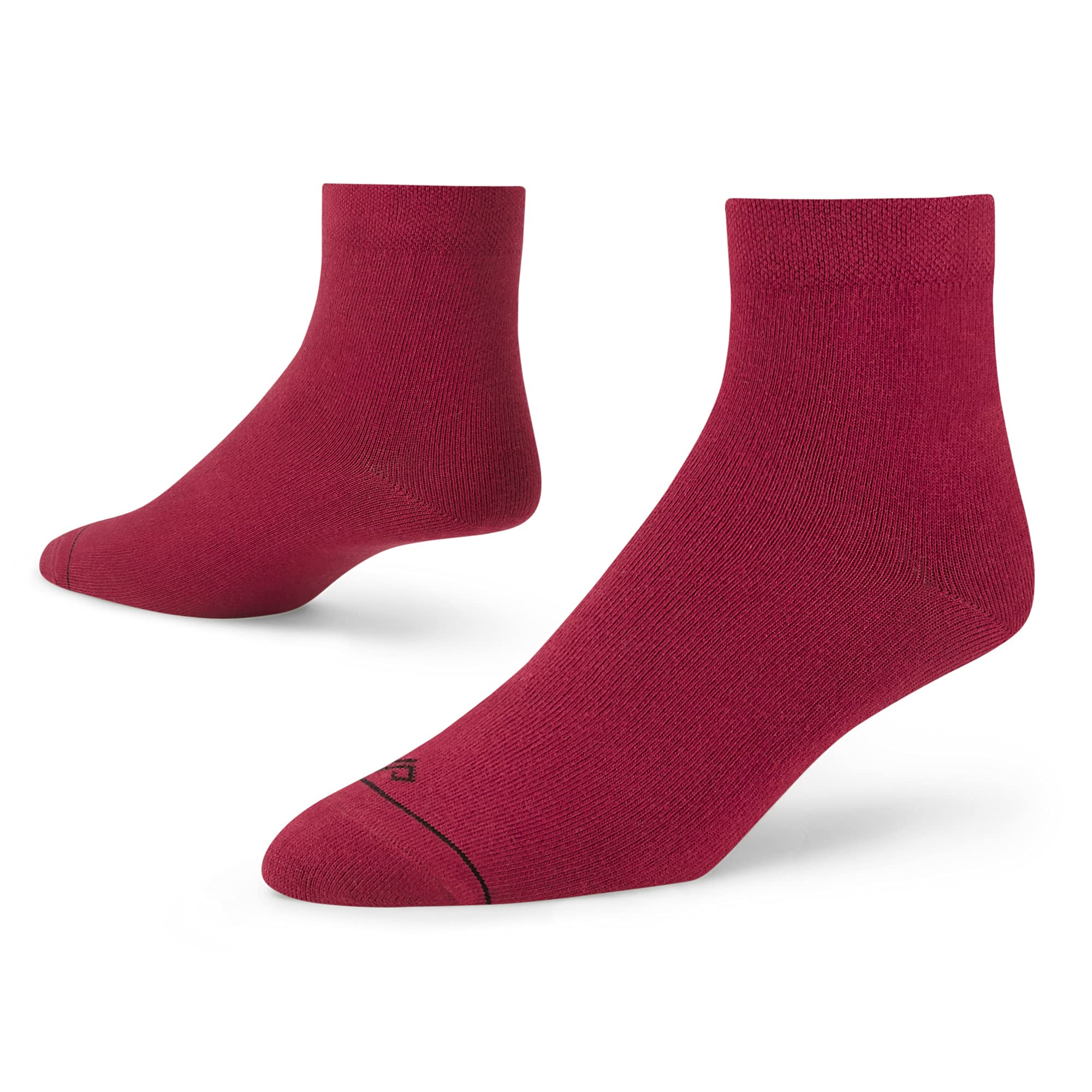 Men & Women Ankle Length Socks (Pack of 1 Pair; Maroon; Combed Cotton; Anti Odour; Breathable; Durable)-image-35
