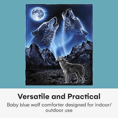 Miniatura 8 de Dawhud Direct Celestial Wolf - Manta de vellón para cama, 75 x 90 pulgadas, manta celestial tamaño queen para mujeres, hombres y niños, manta de