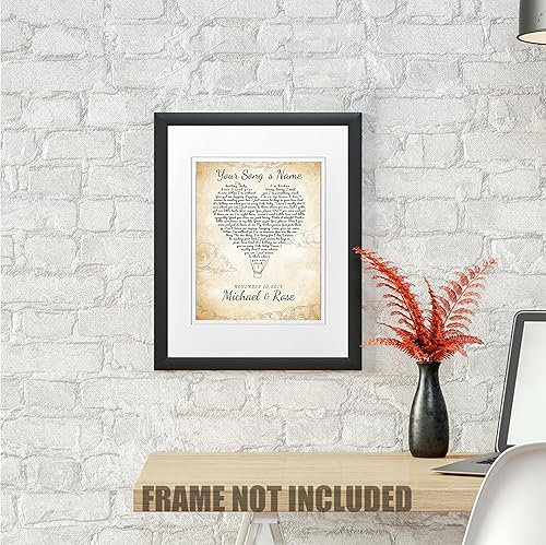 Vista 346 de Letras de música personalizadas, canciones, lienzo/fotos sin marco/impresiones enmarcadas con corazón en nombres de corazón, fecha de carga de fotos