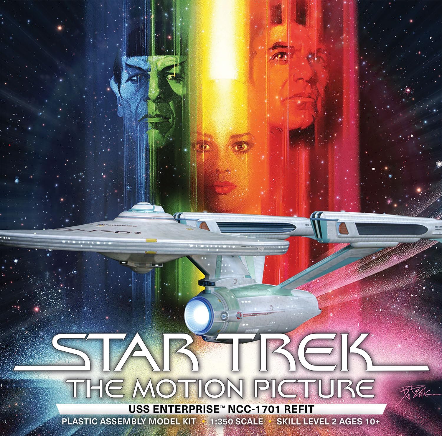 Polar Lights Star Trek USS Enterprise Refit 1:350 Scale Model Kit – Highly Detailed Sci-Fi Collectible with Interior Docking Bay