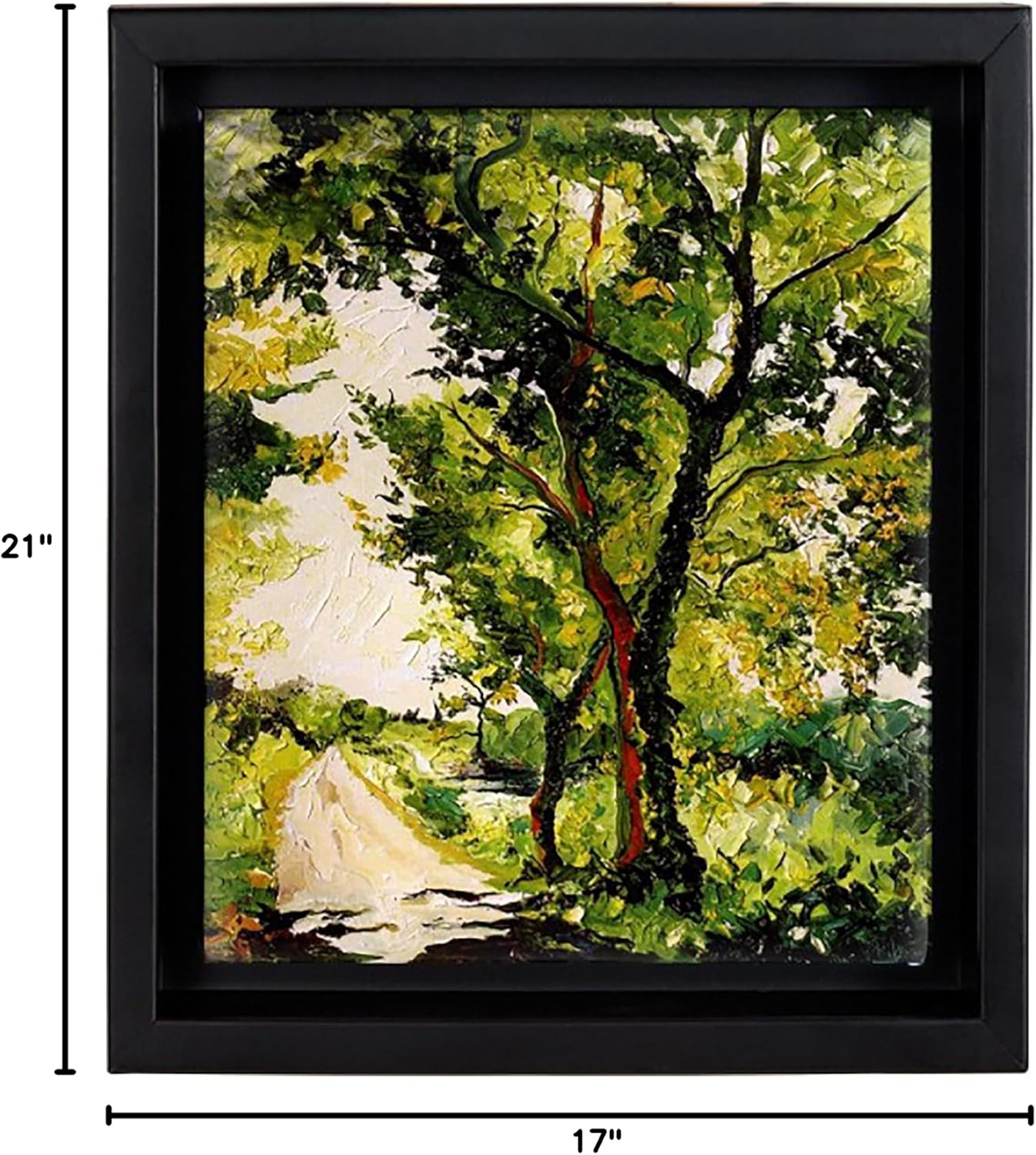 Creative Mark Illusions Floater Canvas Frame for 1-1/2" Deep Canvases, Black 14x18, Single - Floating Canvas Art Illusion - No Glass or Backing, Gallery Wall Display, Black Interior
