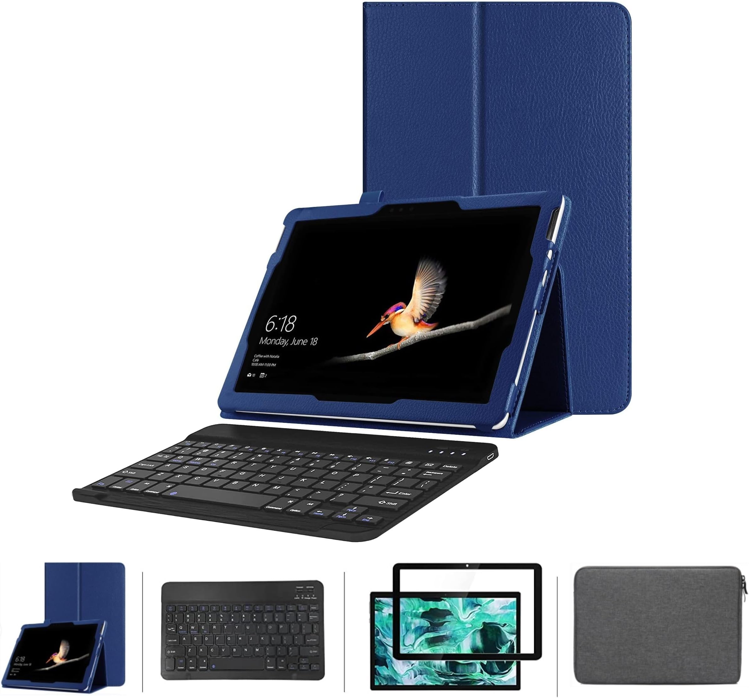 Onn 10.1 inch Case (Modle: ONA19TB003), PU Leather Protective Case with Multi-Angle Stand Folio Case for Onn 10.1 inch Tablet (Blue)