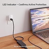 Vista 4 de Cable Matters - Paquete de 2 protectores de sobretensiones de salida única de 1350 julios para TV, PC, Xbox, PS5, refrigerador, cinta de correr