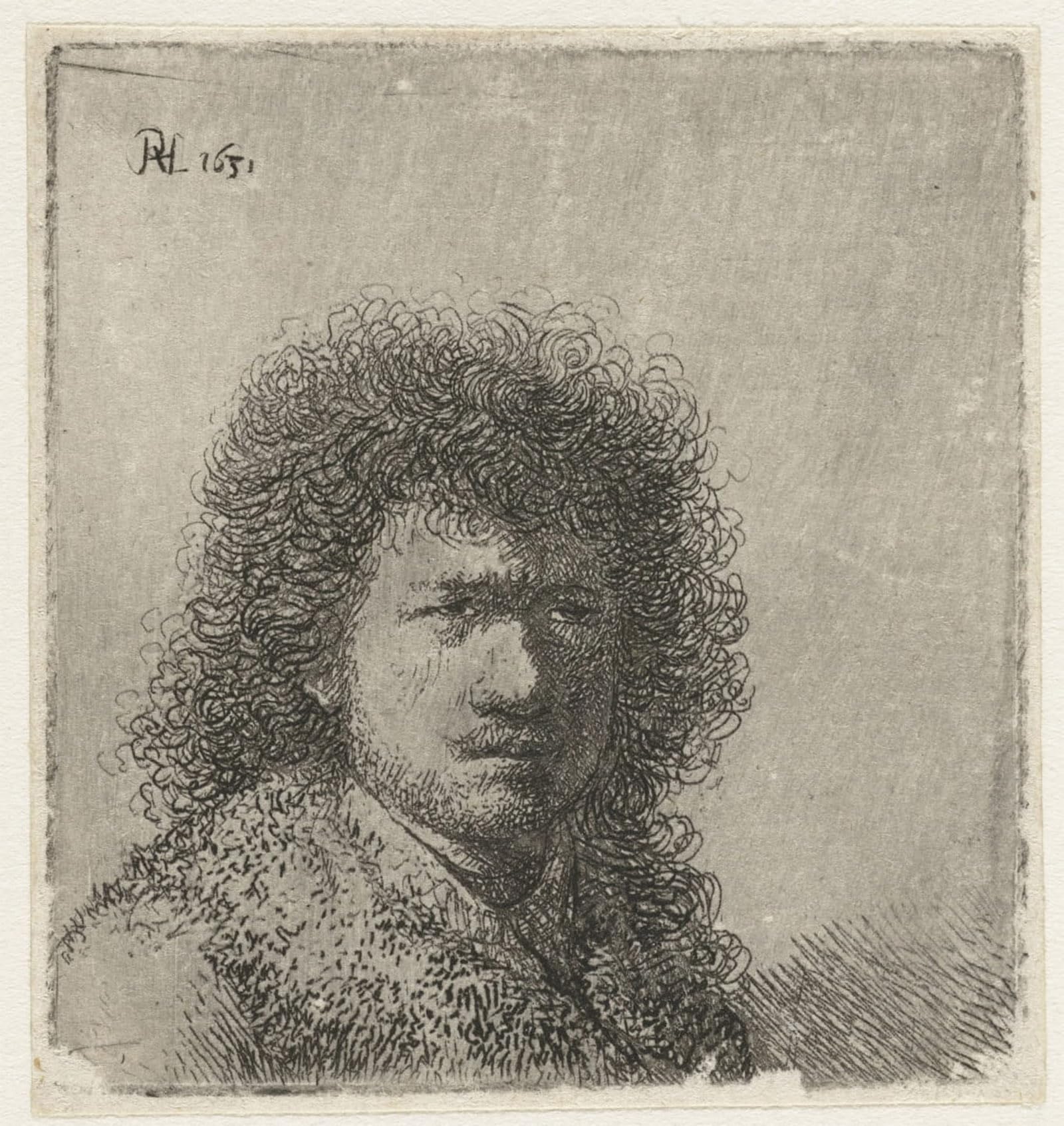 Serendipitp No Frame Aesthetic Poster Photo Wall Print Retro Picture Self-Portrait With Bushy Hair: Bust By Rembrandt Van Rijn Modern Wall Artwork For Home Decor 60X90cm