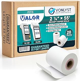 Vonlyst Receipt Paper Roll for Valor Paytech VL 110 and VL 500 Credit Card Machine (20 Rolls) Price In India