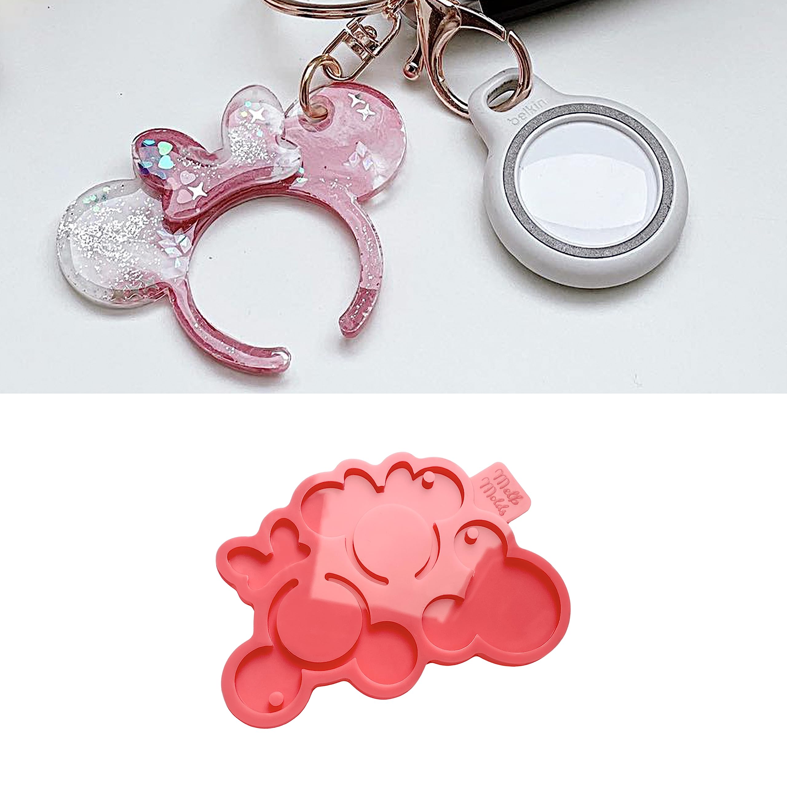Moule en silicone pour résine époxy Mickey et Minnie Mouse - Créez des porte-clés Disney, étiquettes pour enfants, pendentifs et bijoux DIY