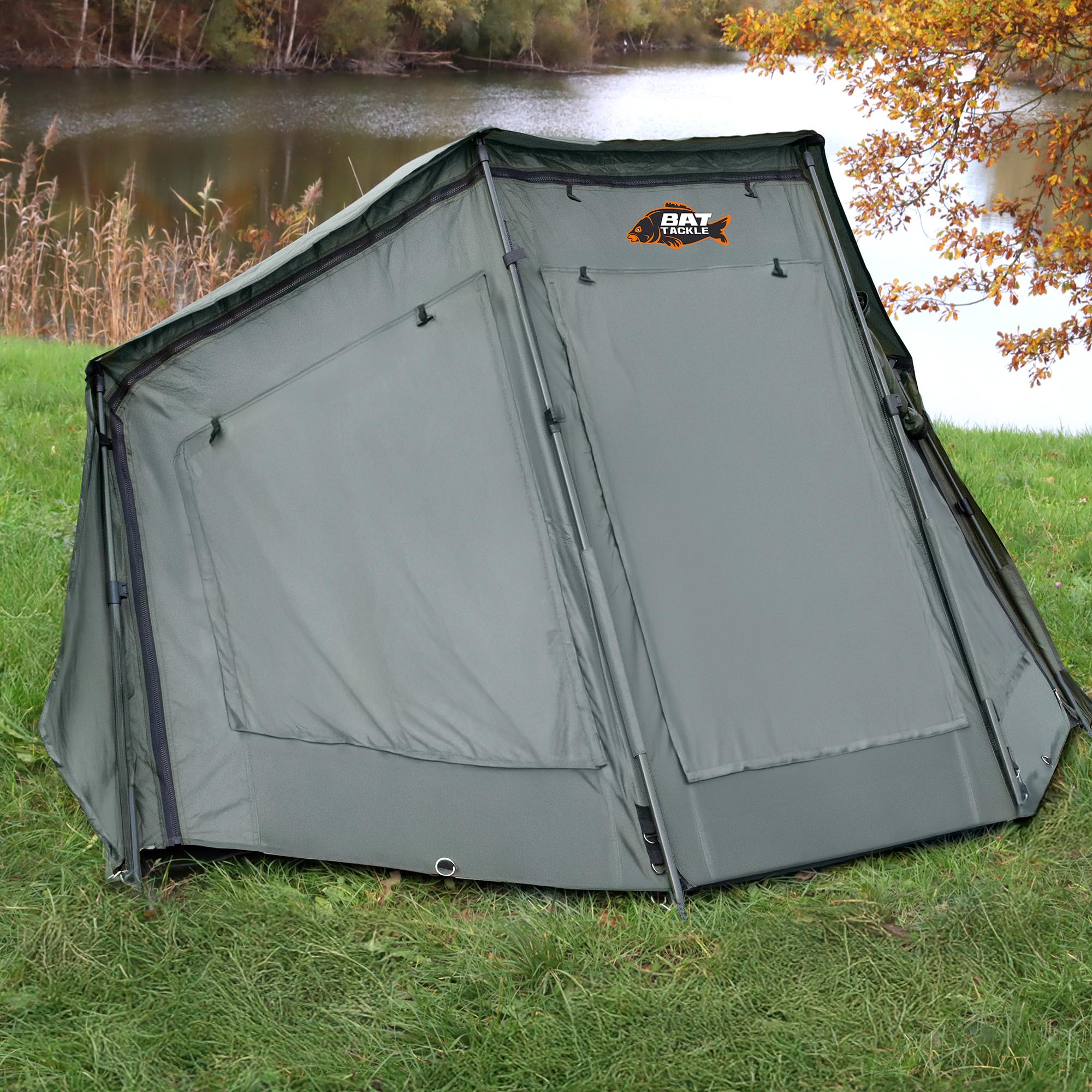 Brolly Full Cover 190 Angel-Brolly, 190 × 120 cm | Abnehmbare Front, 210D Oxford PU Material, ca. 4,9 kg, mit Fenstern & Tür, wetterfest