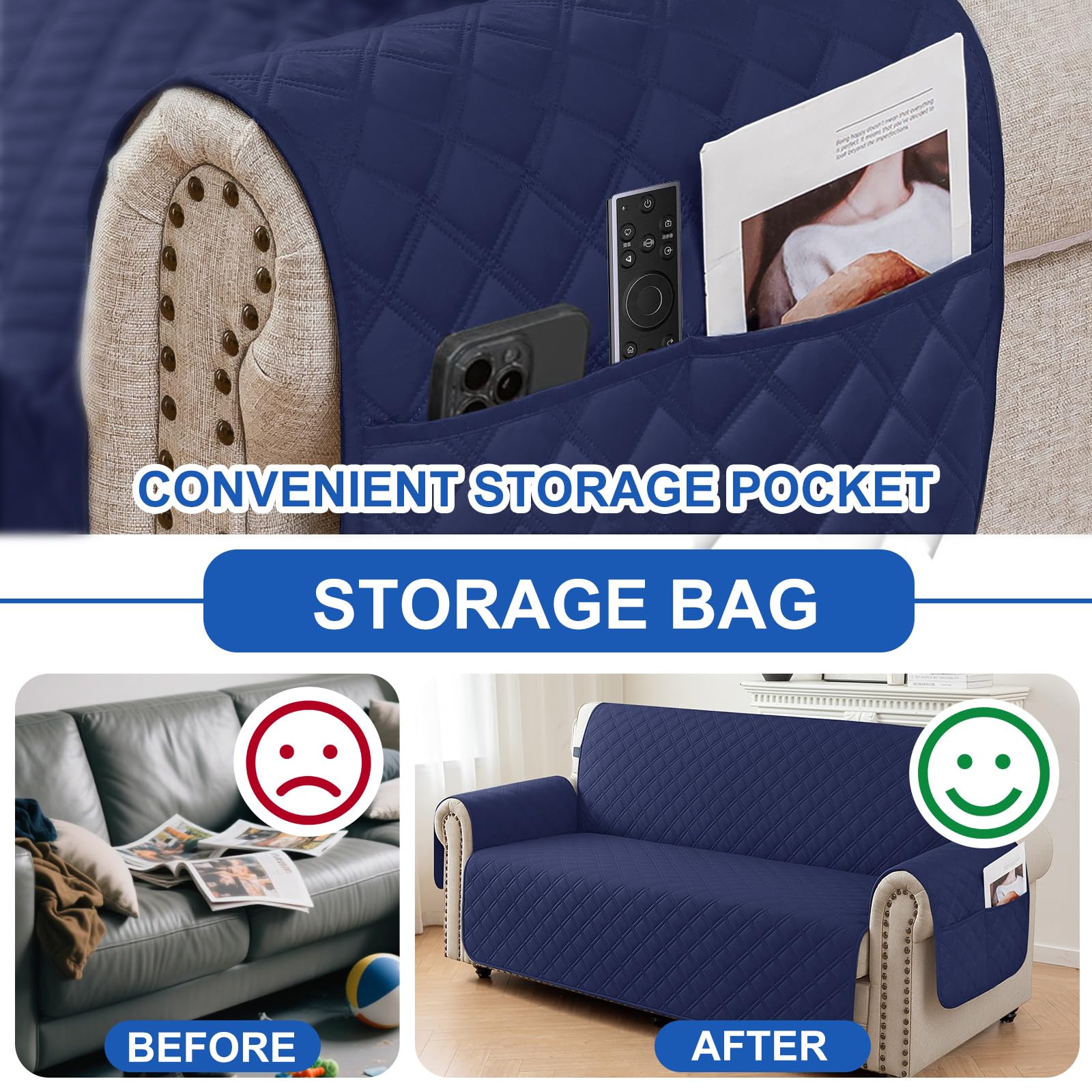 YSTELLAA Housse Canapé 3 Places Extensible Kaki – Antidérapante, Protection Anti-Griffures Chats, Lavable, Ultra Confort & Résistante