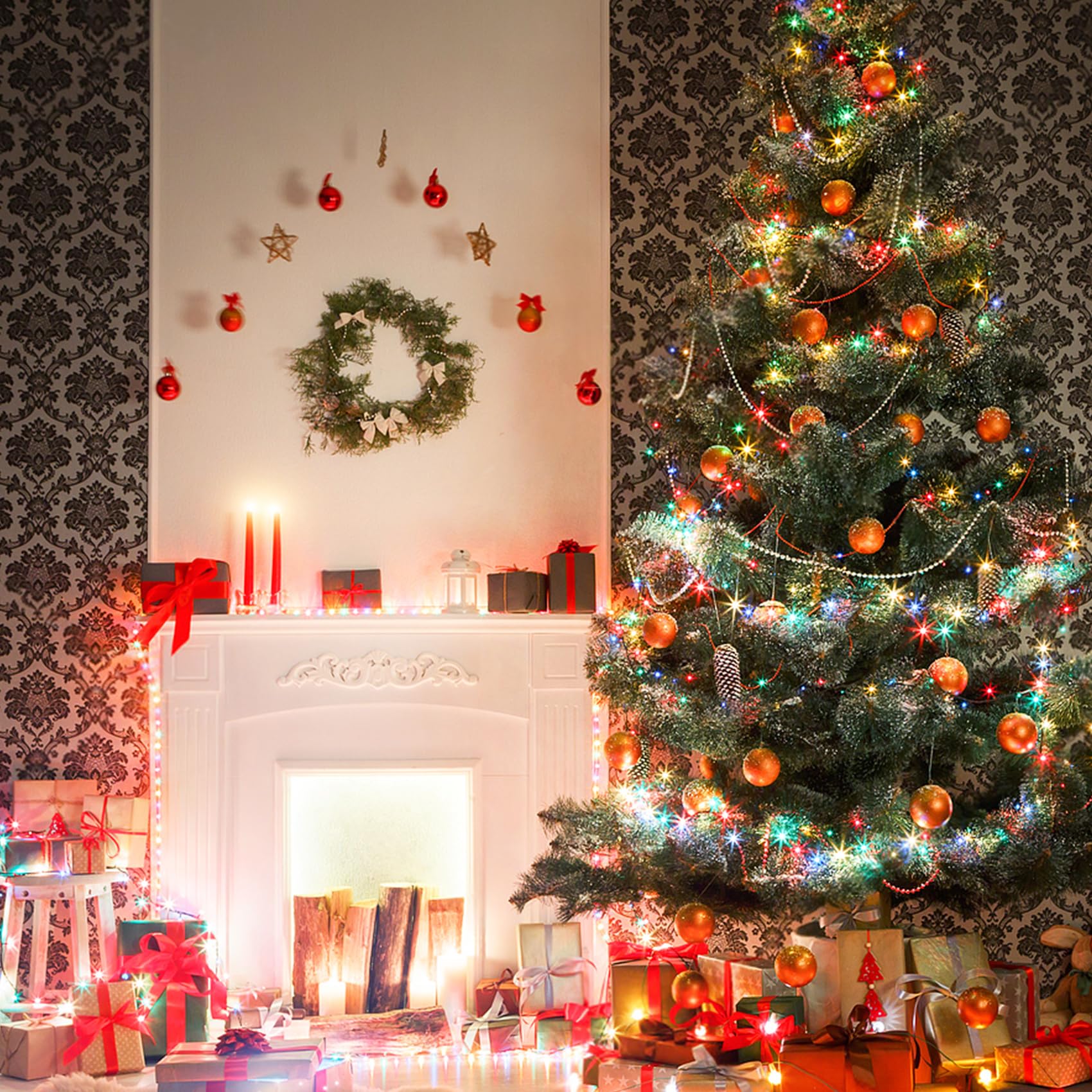 ALENEY Solar-Lichterkette für den Außenbereich, 200 LEDs, 8 Modi, Solar-Lichterkette für außen, wasserdichte Außenleuchte für Terrasse, Hof, Weihnachtsbaum, Halloween, Hochzeit, Party, Dekorationen