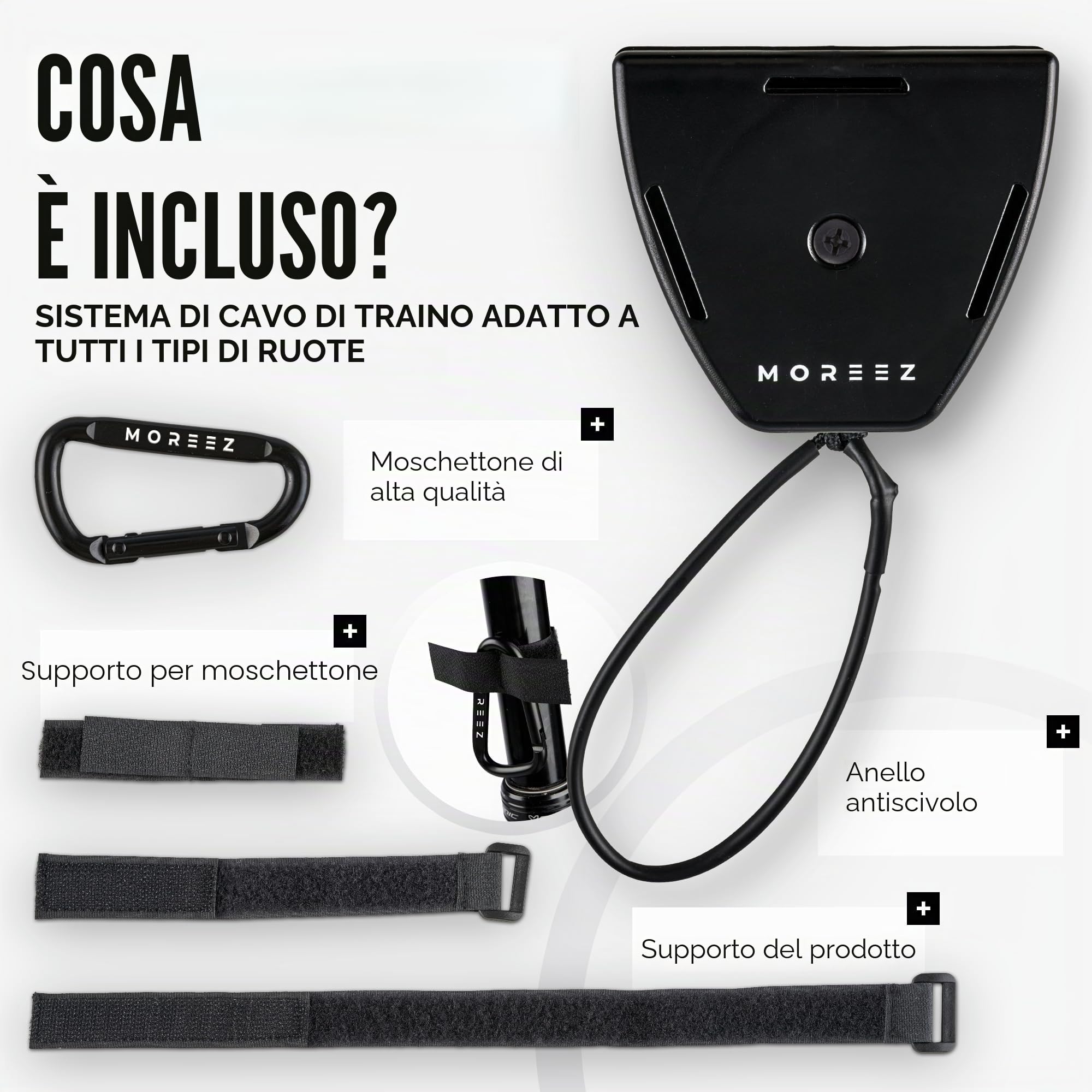 MOREEZ Cavo di traino per bicicletta 110 kg E-Bike