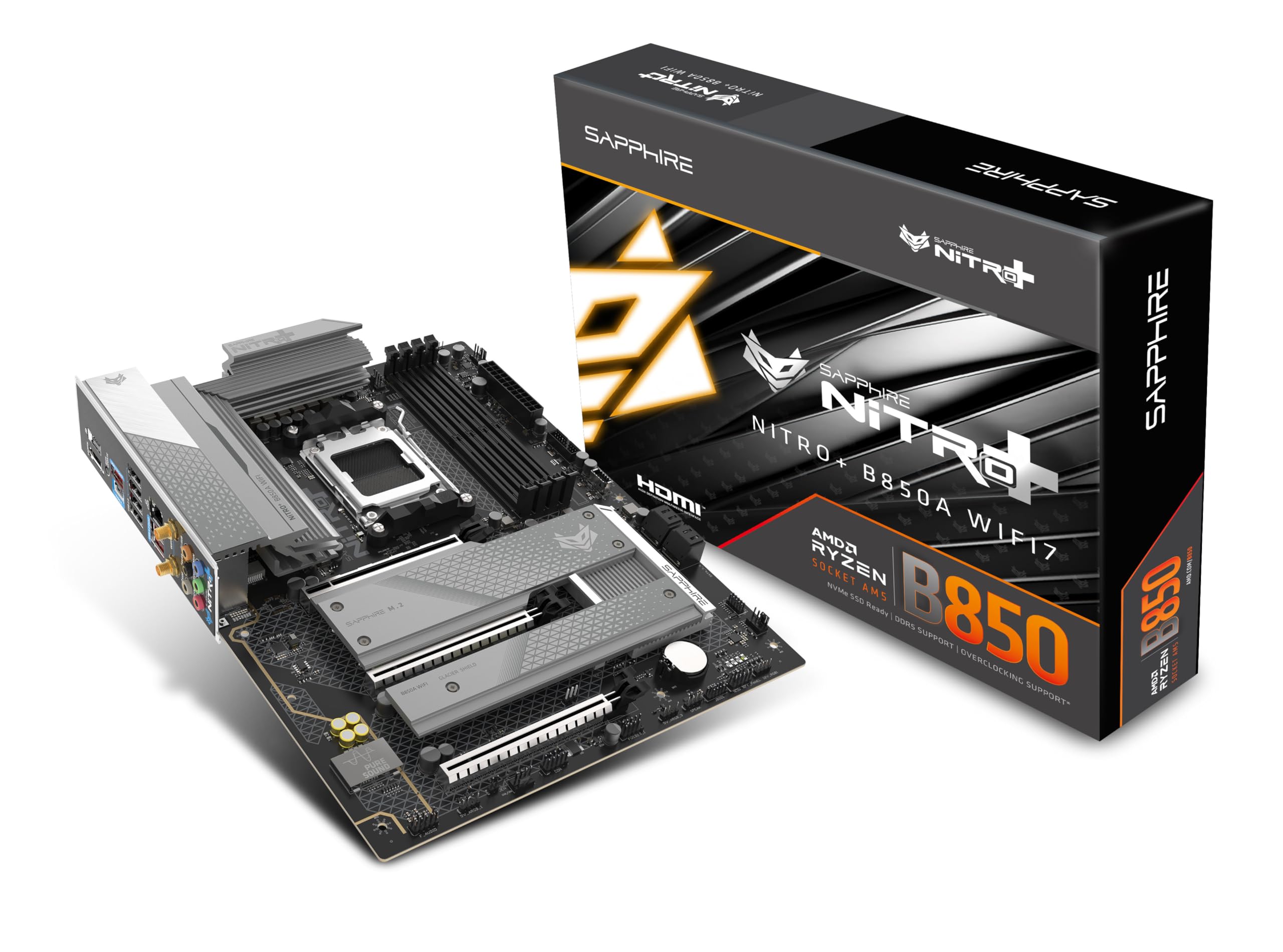Sapphire Carte mère AMD AM5 ATX Nitro+ B850A WIFI7 52123-03-40G