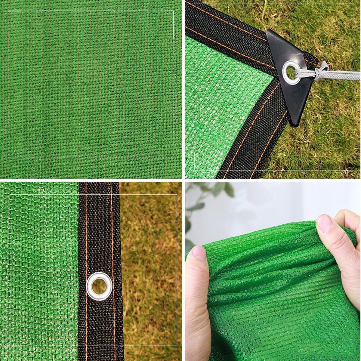 75% ochrona przed promieniowaniem UV, tkanina, zielona, siatkowa plandeka do ogrodu, na patio, do parkowania roślin i hodowli, tkanina z przelotkami, 3 x 4 m