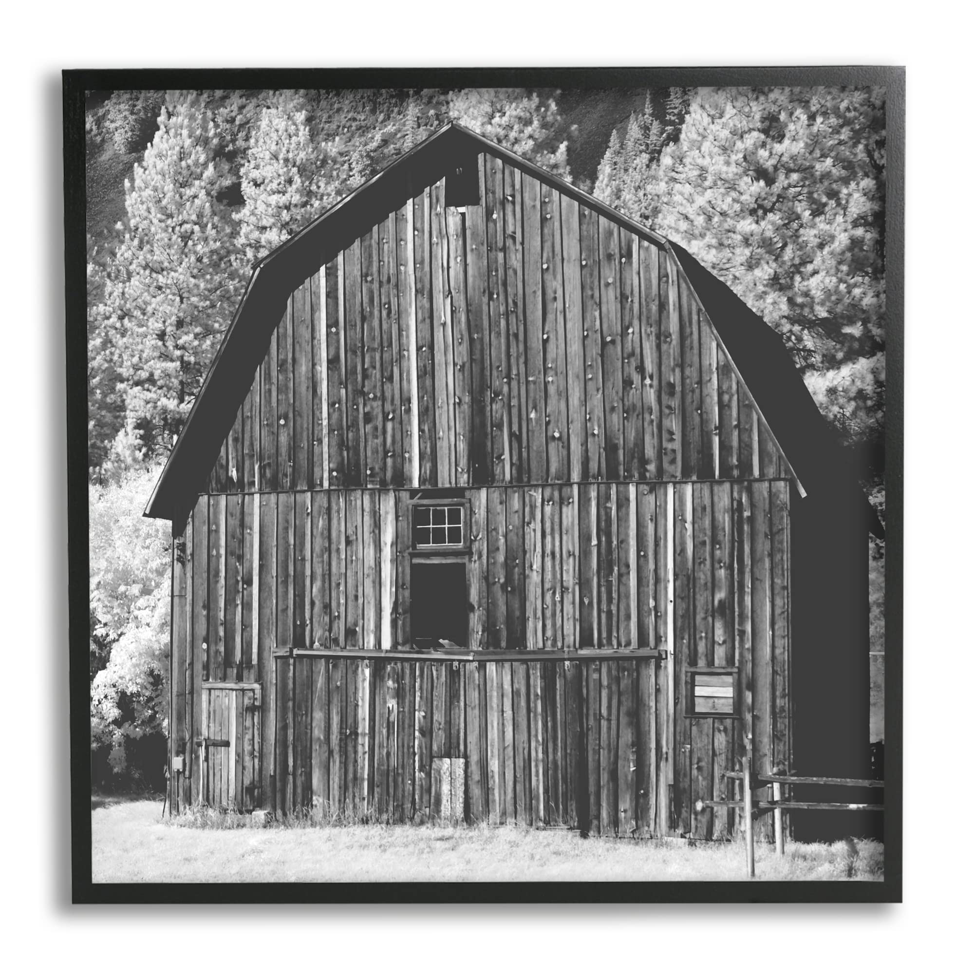 Stupell Industries Rustic Rural Barn Black & White Farm Photography Framed Wall Art, Design By Daphne Polselli