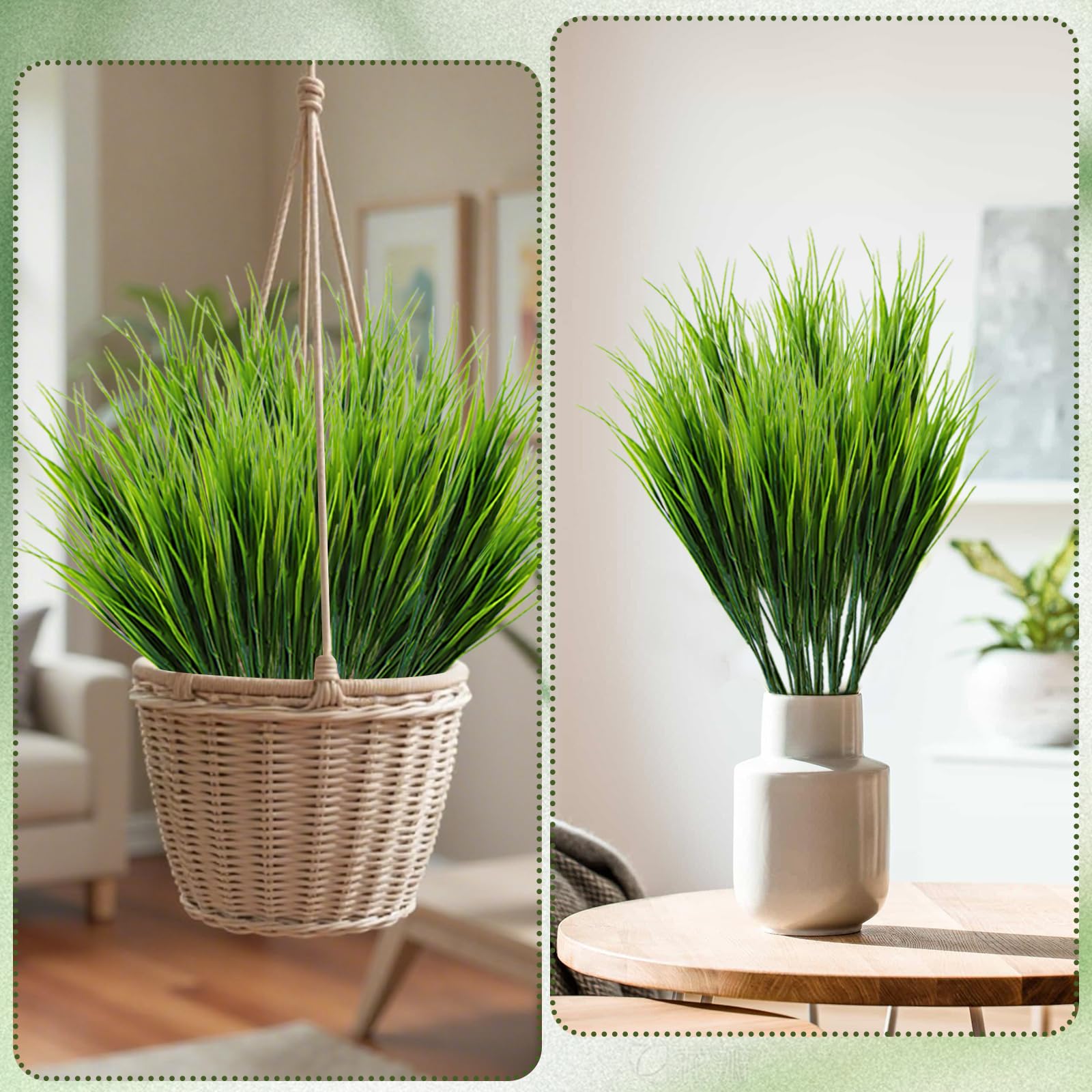 16 Piante di Erba Artificiale, Arbusti di Grano Artificiali da 40 cm, Piante Artificiali di Erba Alta per Decorazione all'aperto, Steli di Vegetazione Artificiale per Decorazione