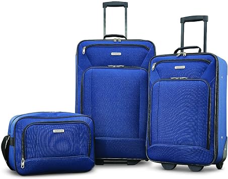 American Tourister Fieldbrook XLT Softside Upright Luggage, Navy, 3-Piece Set BB/21/25