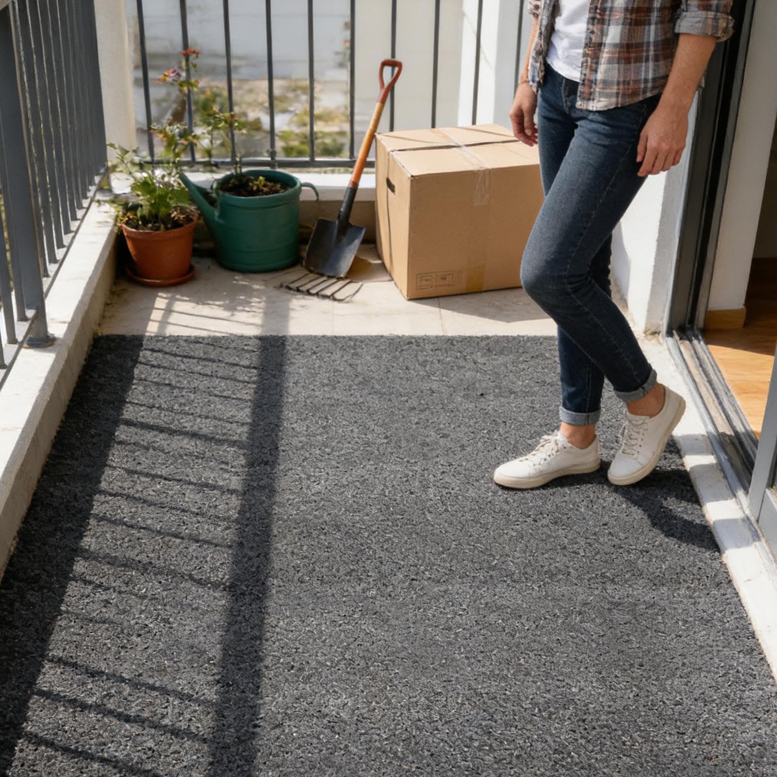 Revêtement de sol imperméable en feutre de 5 x 4 pieds, tapis épais pour garage extérieur, dos antidérapant, housse lavable à l'épreuve de la poussière | Planchers d'abri
