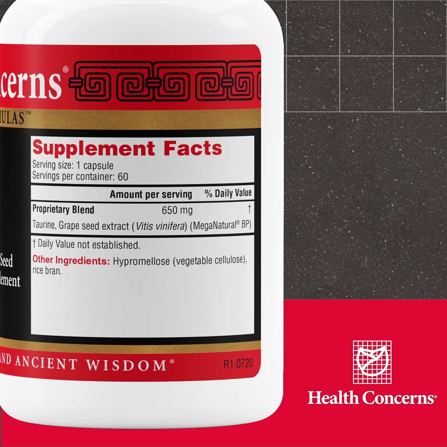 Health Concerns IBP – Heart Health Supplement with Taurine & Grape Seed Extract – Blood Pressure Support – Antioxidant Cardiovascular Circulation Formula – Cholesterol Metabolism – 60 Capsules - Image 2