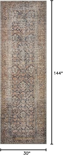 Miniatura 2 de Loloi Amber Lewis Billie Collection - Alfombra color tintasalmón, 2 pies 6 pulgadas x 12 pies, antigua, de sala de estar, dormitorio, entrada y