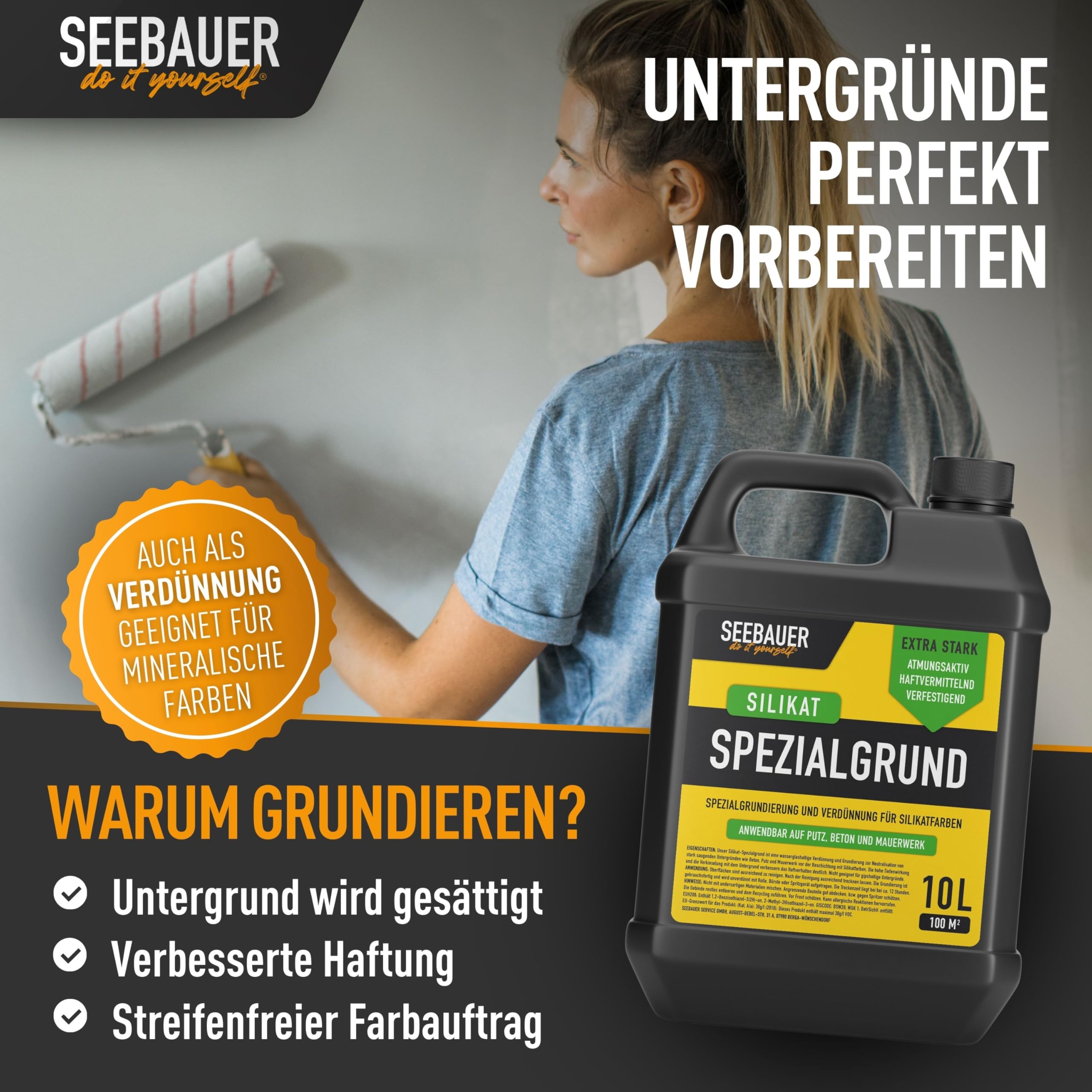Spezial-Silikatgrund 10L - Grundierung und Verdünnung für Silikatfarben im Innen- und Außenbereich