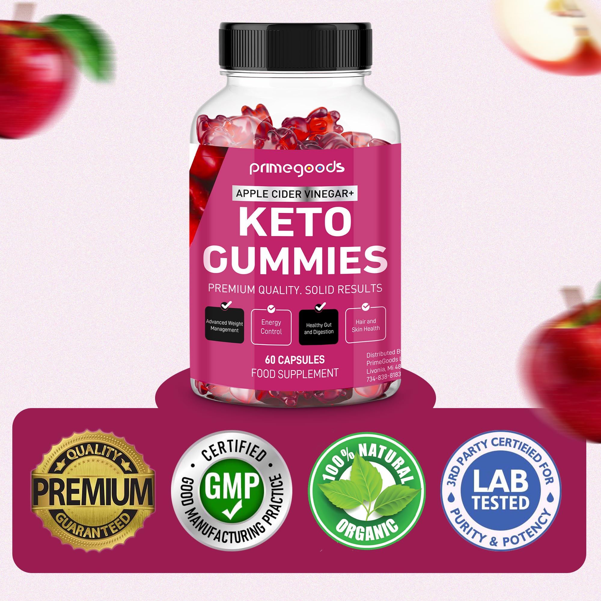 Keto ACV Gummies Advanced Weight Loss Formula-Apple Cider Vinegar gummies-1000mg avc with Vitamins B12 & B6- Weight Loss Gummies for Women and Men-Energy-Digestion-Natural-Pomegranite-Beetroot — Amazon image 3