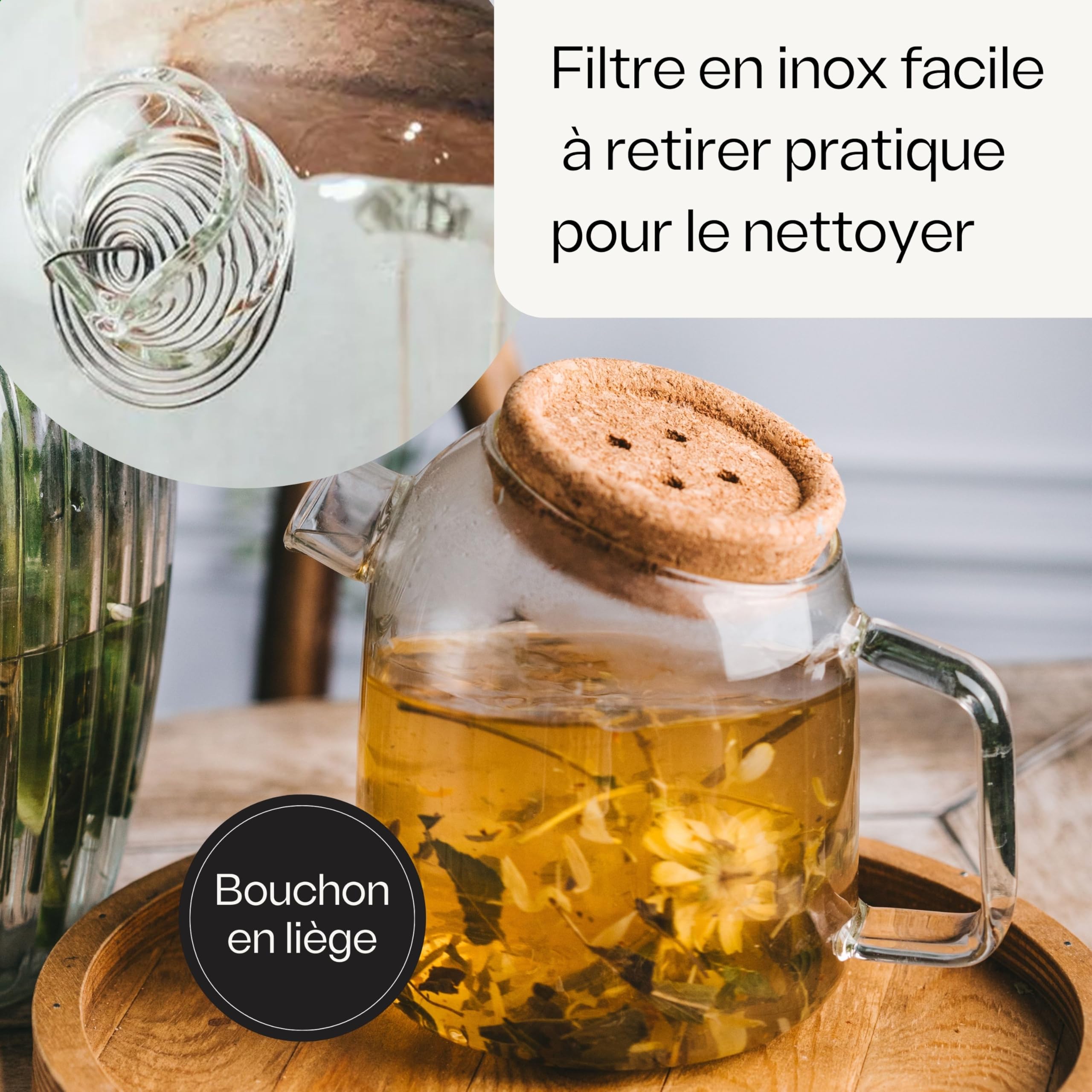 Horae - Coffret théière avec tasse - Théière en verre borosilicate 700 ml et tasse en verre double paroi 350ml - Idée coffret cadeau à offrir