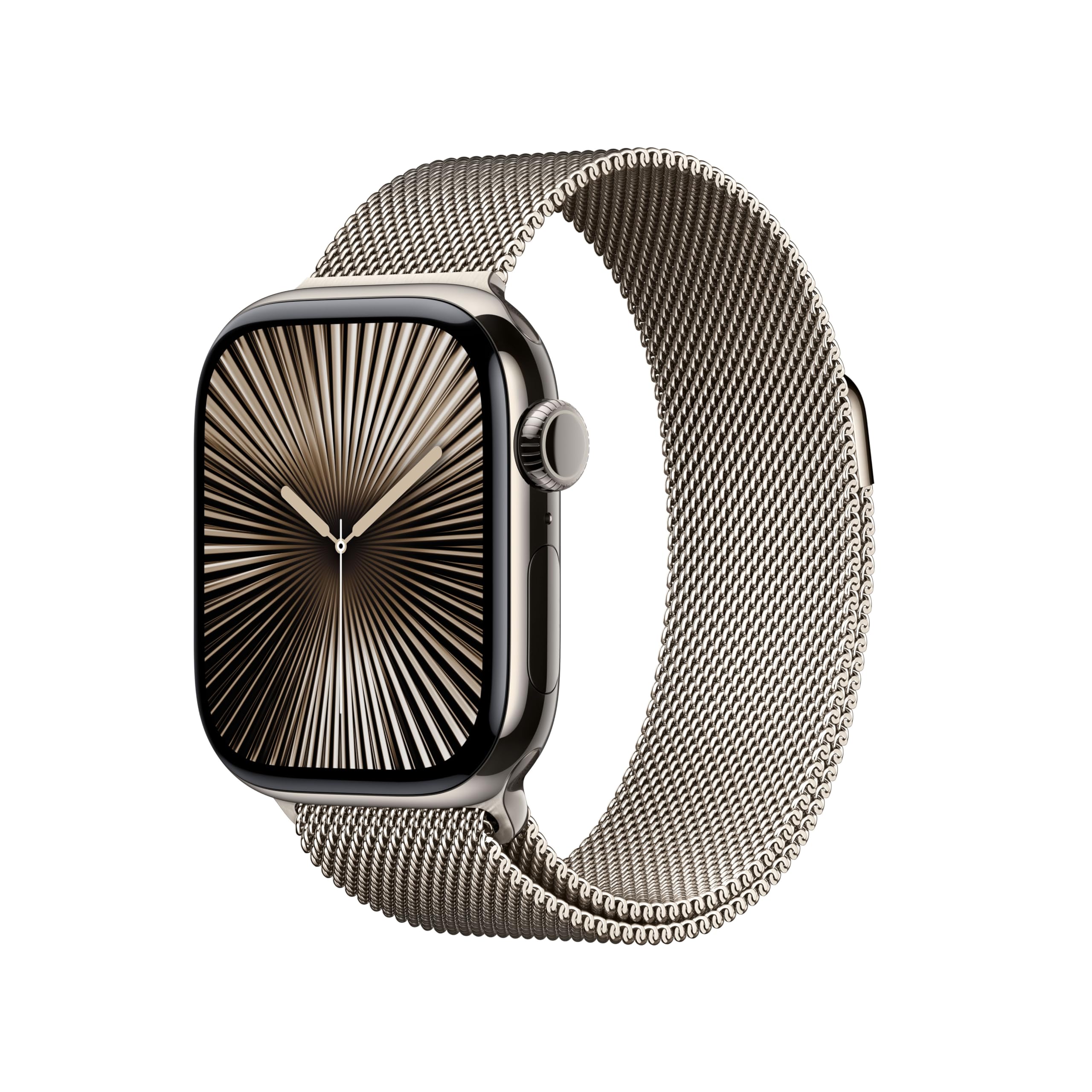 Apple Watch Series 10 GPS + Cellular 42 mm Smartwatch with Natural Titanium Case with Natural Milanese Loop - One Size. Fitness Tracker, ECG App, Always-On Retina Display, Carbon Neutral
