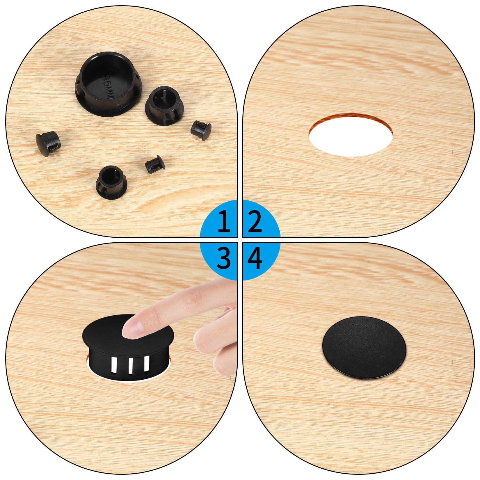 Jinsion 280 Pezzi Tappi Copriforo,5/6/8/10/13/16/25/38mm Copriforo