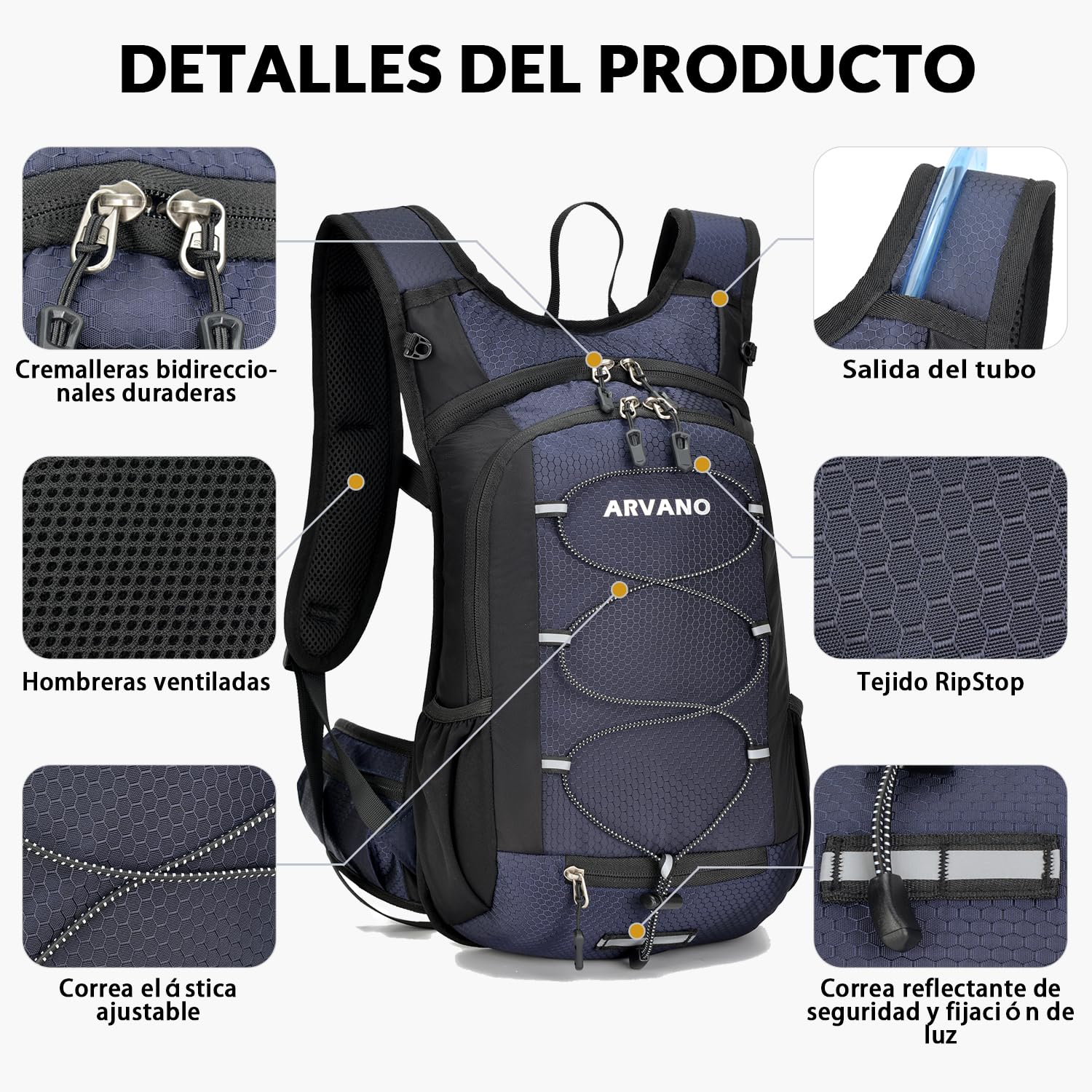 Mochila de Ciclismo MTB, 15L Ligera Mochila Bicicleta Montaña para Hombre Mujer Bici, Esqui, Correr, Senderismo, Moto Enduro, Trail Running