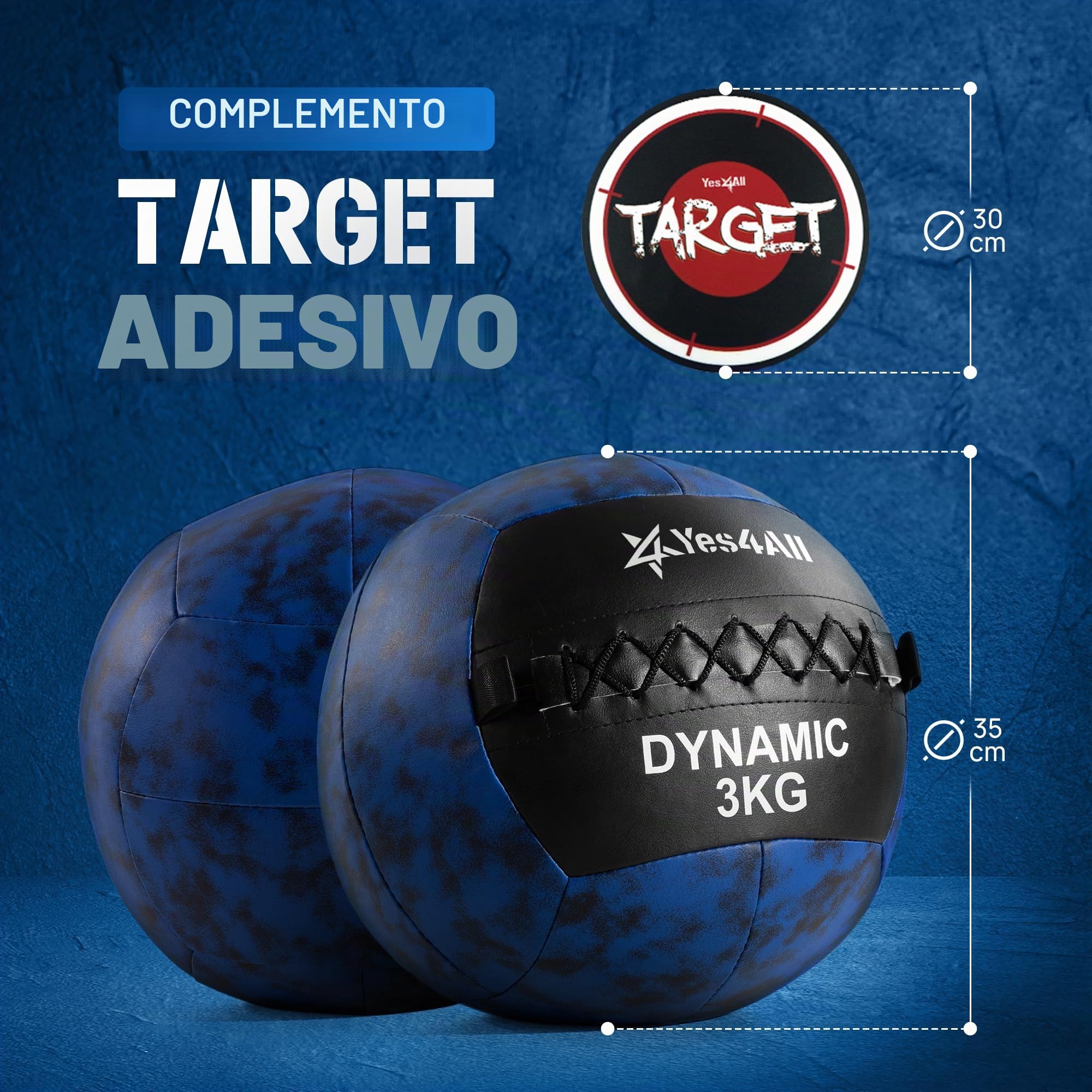 Yes4All GKAD 3 kg Dynamic Wall Ball/Soft Medicine Ball, Wall Med Ball for Full Body Workout and Strength Exercise